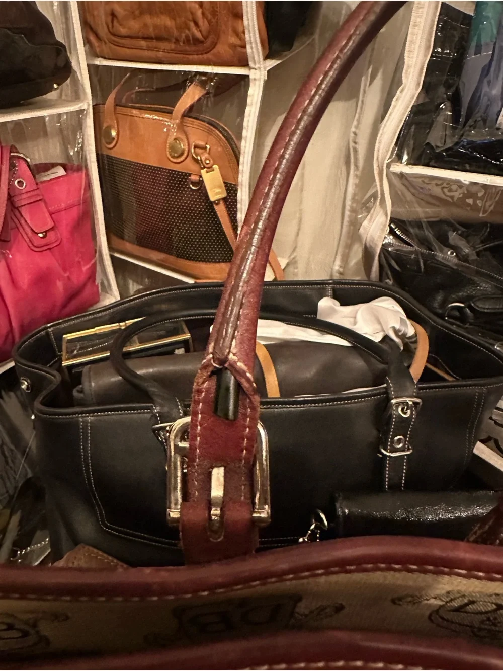 Vintage Dooney & Bourke Brown Logo satchel - handbag